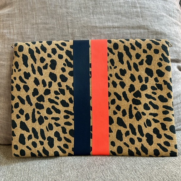 Stella & Dot Leopard Print Clutch with Stripes - Picture 4 of 4
